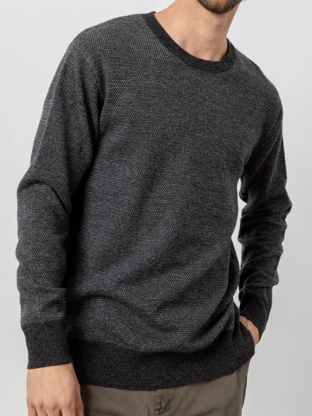 Rails Rune Pullover Sweater In Heathered Navy Lightweight Wool Blend Crewneck